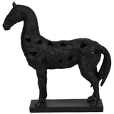 Horse Sculpture on Base, Black-Accessories-High Fashion Home