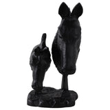 Horse and Baby Horse Head, Black-Accessories-High Fashion Home