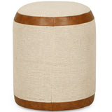 Huche Oval Pouf, Natural/Saddle Brown-Furniture - Chairs-High Fashion Home