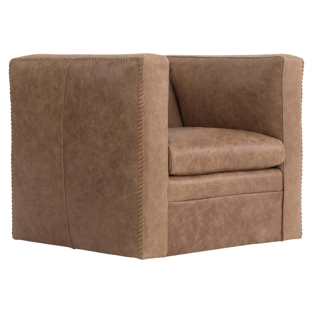 Hudson Leather Swivel Chair, 0324-012-Furniture - Chairs-High Fashion Home