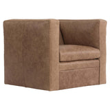 Hudson Leather Swivel Chair, 0324-012-Furniture - Chairs-High Fashion Home