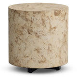Hudson Round End Table, Bark Paper by Four Hands-Furniture - Accent Tables-High Fashion Home
