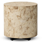 Hudson Round End Table, Bark Paper by Four Hands-Furniture - Accent Tables-High Fashion Home
