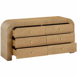 Hump 6 Drawer Dresser, Natural