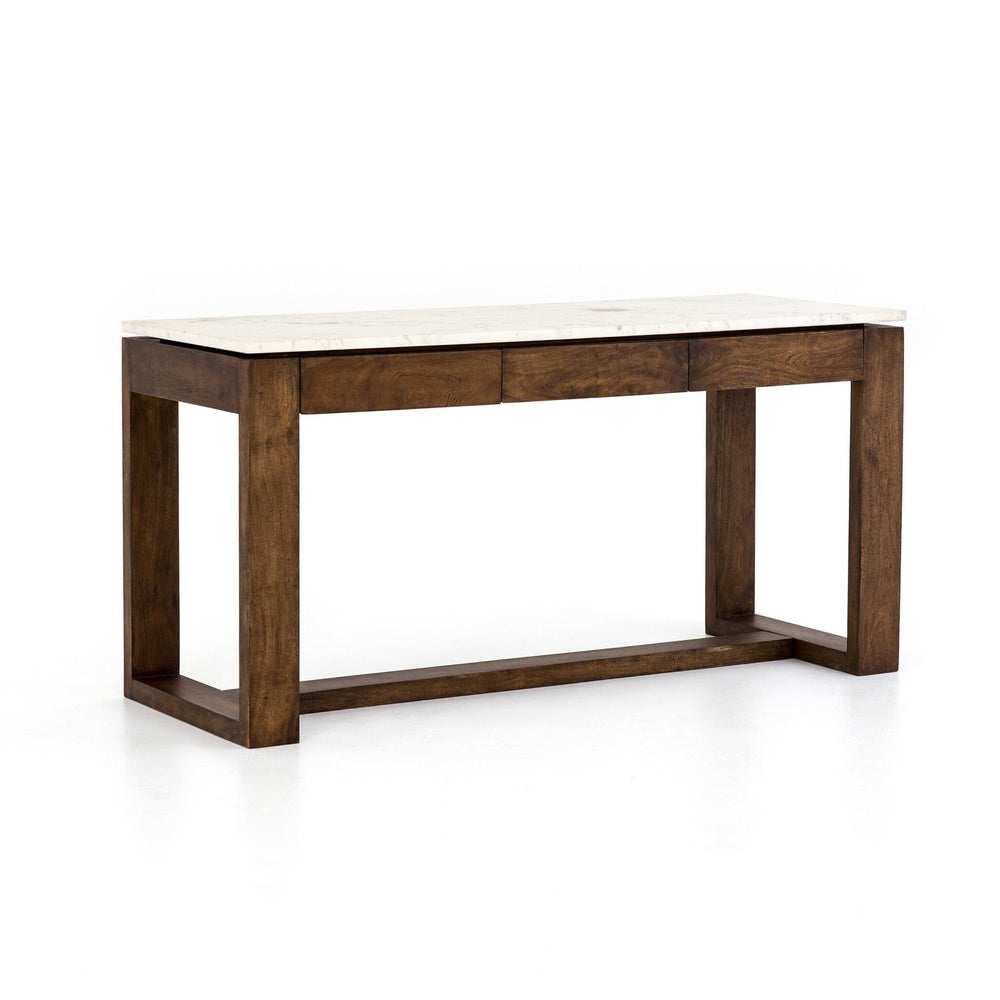 Everton Kitchen Island, Polished White Marble by Four Hands — PRM_1
