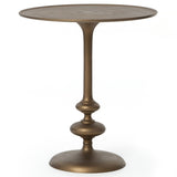 Marlow Matchstick Pedestal Table, Matte Brass by Four Hands