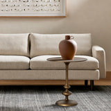 Marlow Matchstick Pedestal Table, Matte Brass by Four Hands
