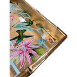 Lacquer Square Tray, Hummingbird Trellis
