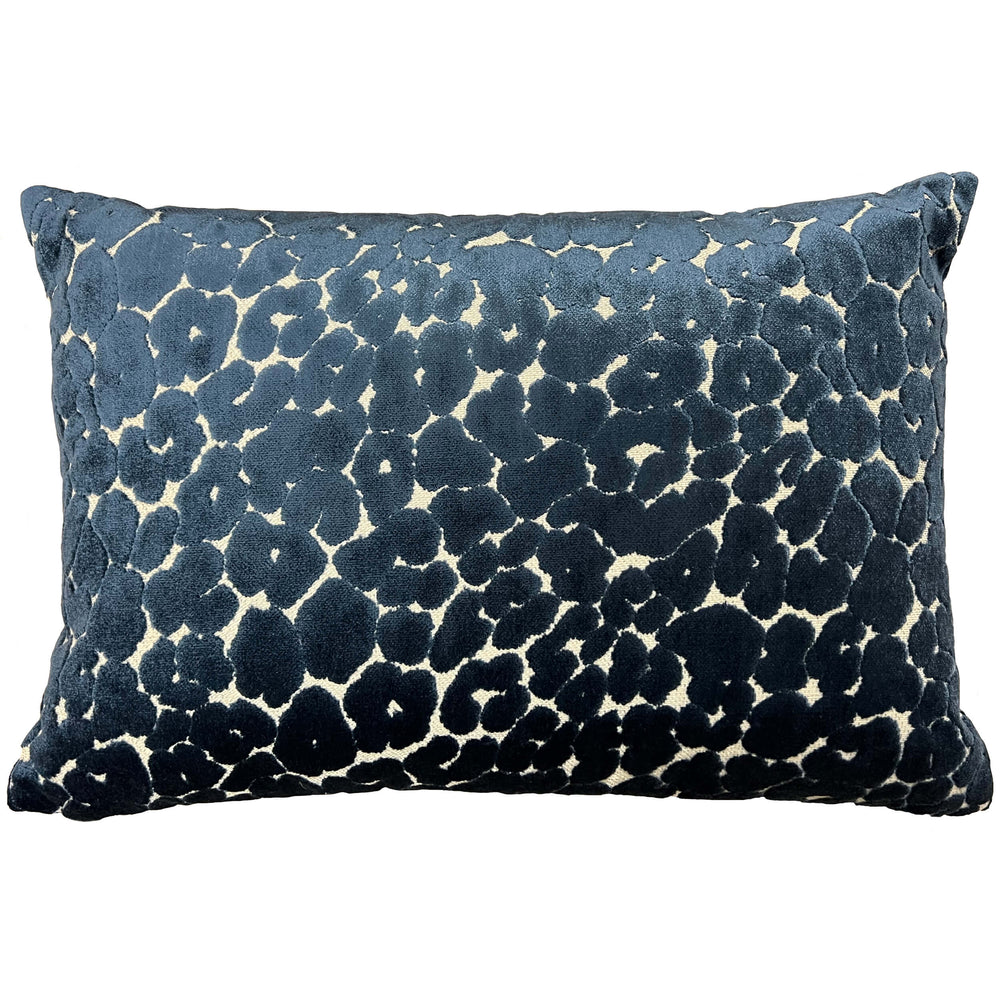 Cheetah Lumbar Pillow, Navy