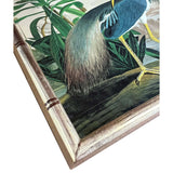 Lacquer Bamboo Square Tray, Audubon Heron
