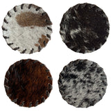 Hair-on-Hide Laced Coaster, Set of 4