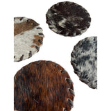 Hair-on-Hide Laced Coaster, Set of 4