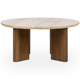 Idella Round Coffee Table, Tan-Furniture - Accent Tables-High Fashion Home
