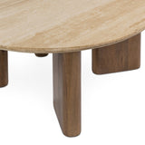 Idella Round Coffee Table, Tan-Furniture - Accent Tables-High Fashion Home