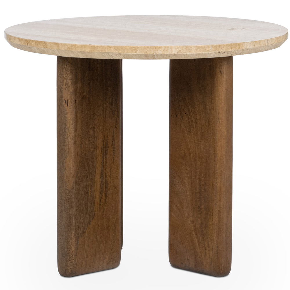 Idella Round End Table, Tan-Furniture - Accent Tables-High Fashion Home
