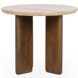 Idella Round End Table, Tan-Furniture - Accent Tables-High Fashion Home