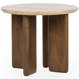 Idella Round End Table, Tan-Furniture - Accent Tables-High Fashion Home