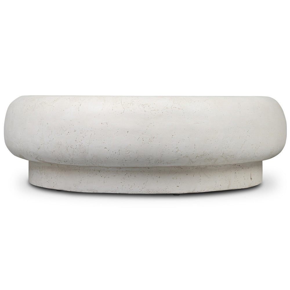 Imogene Round Outdoor Coffee Table, Aged White by Four Hands