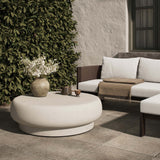 Imogene Round Outdoor Coffee Table, Aged White by Four Hands