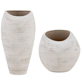 Inara Outdoor Vases, Set of 2, Creamy White-Accessories-High Fashion Home