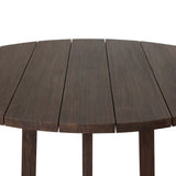 Indie Outdoor Round Dining Table, Stained Saddle Brown by Four Hands-Furniture - Dining-High Fashion Home