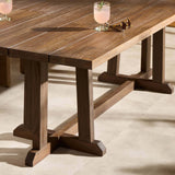 Indie Outdoor Rectangular Dining Table, Stained Saddle Brown by Four Hands-Furniture - Dining-High Fashion Home