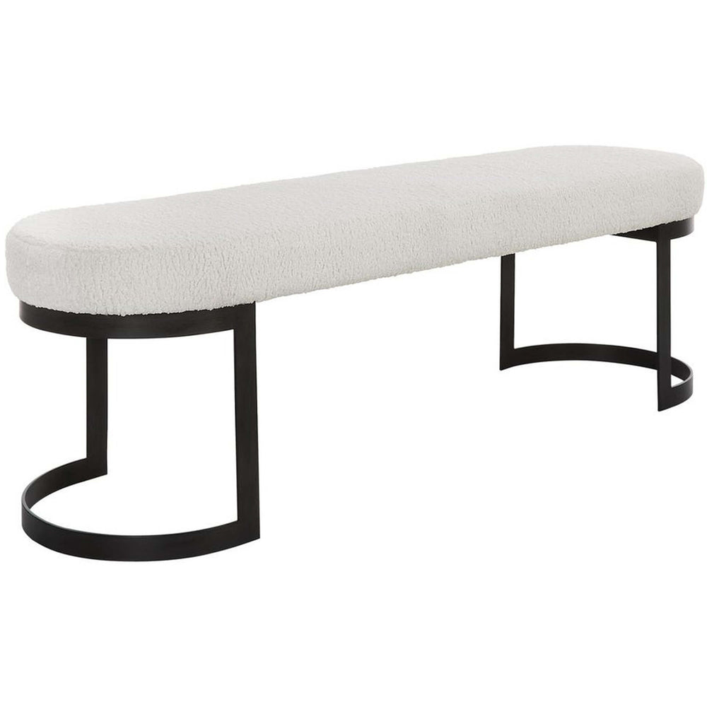 Infinity Bench, White/Black-Furniture - Benches-High Fashion Home