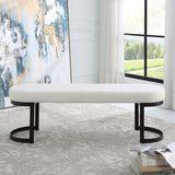 Infinity Bench, White/Black-Furniture - Benches-High Fashion Home
