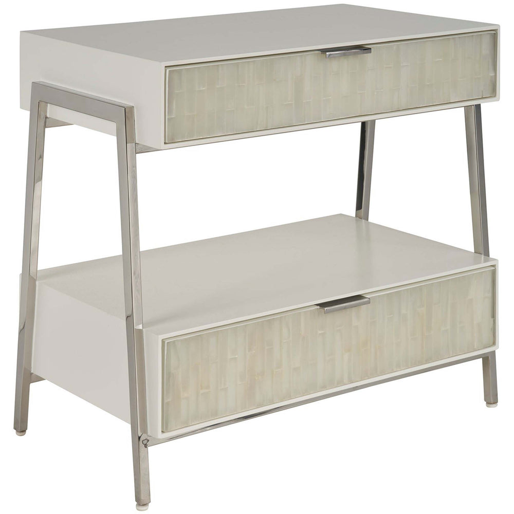 Ingrid 2 Drawer Nightstand, Selenite-Furniture - Bedroom-High Fashion Home