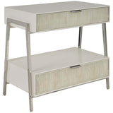 Ingrid 2 Drawer Nightstand, Selenite-Furniture - Bedroom-High Fashion Home