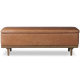 Iris Leather Trunk, Chaps Sand by Four Hands