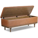 Iris Leather Trunk, Chaps Sand by Four Hands