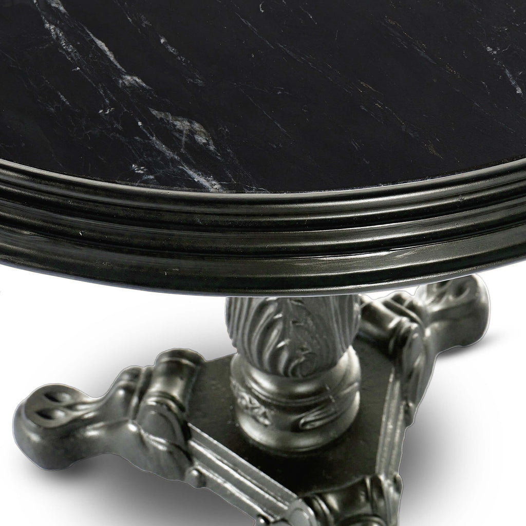 Iron Tea Table, Black Marble – High Fashion Home