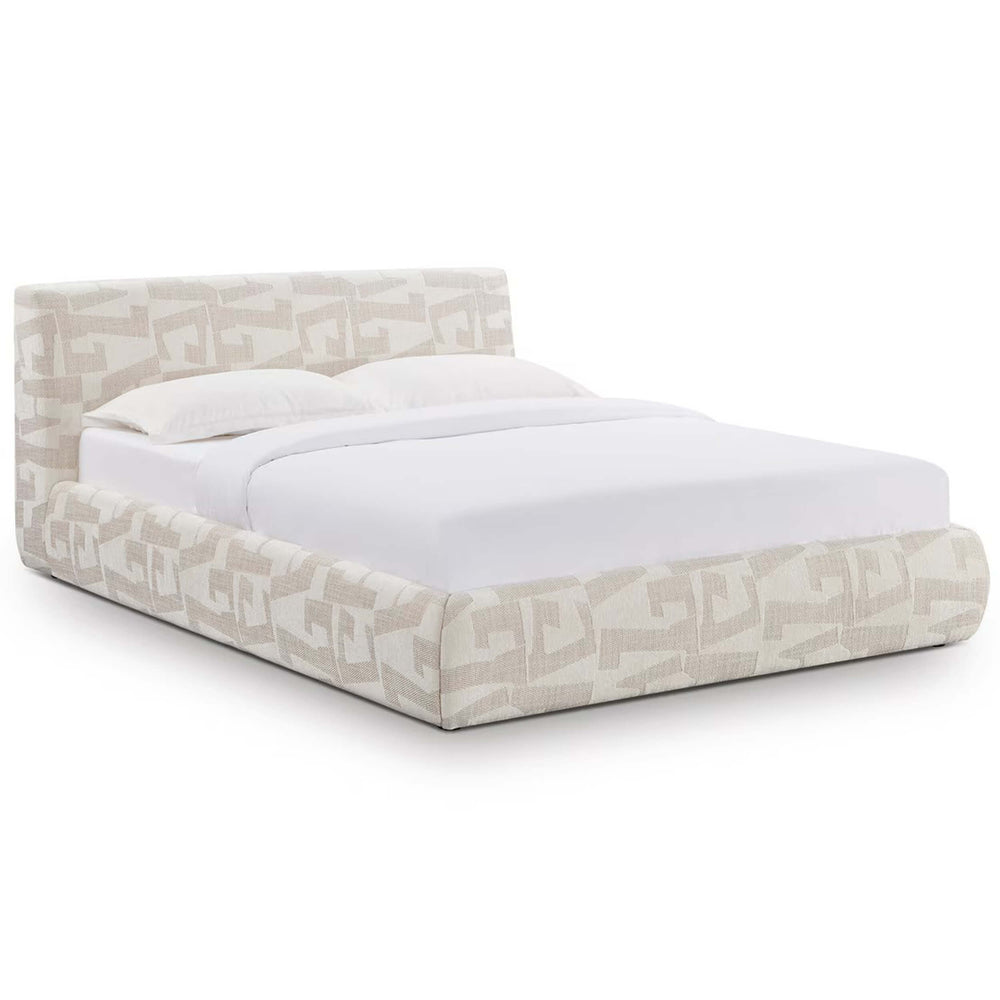 Isla Bed, Cream Jacquard-Furniture - Bedroom-High Fashion Home