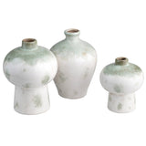 Ivy Vases & Tray, Distressed White, Set of 3-Accessories-High Fashion Home