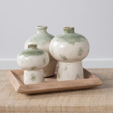 Ivy Vases & Tray, Distressed White, Set of 3-Accessories-High Fashion Home