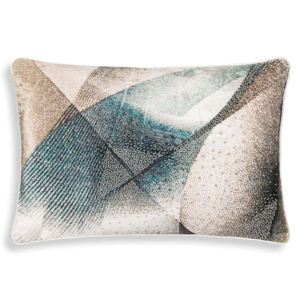 Jade Lumbar Pillow, Blue/Grey