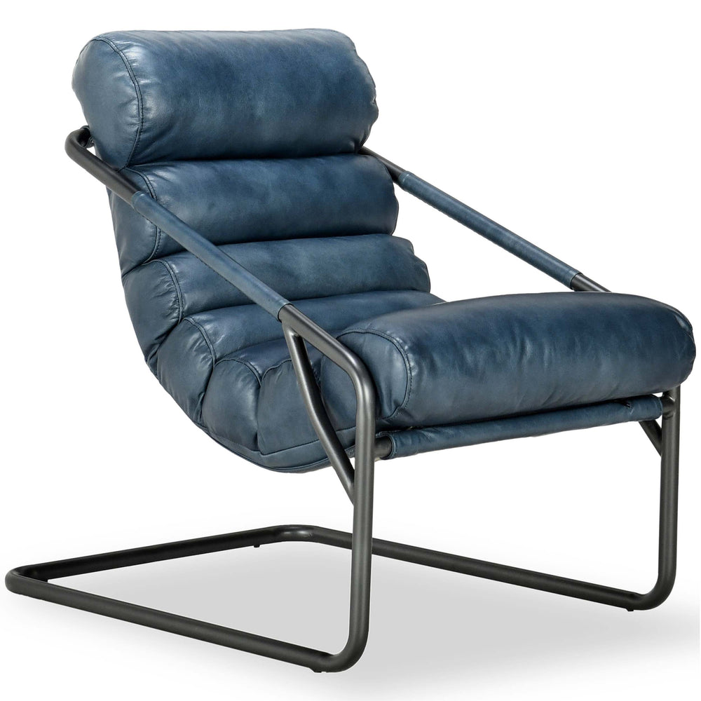 Jackson Leather Chair, Ocean Blue-Furniture - Chairs-High Fashion Home