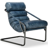 Jackson Leather Chair, Ocean Blue-Furniture - Chairs-High Fashion Home