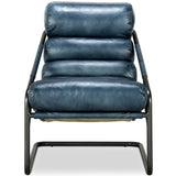 Jackson Leather Chair, Ocean Blue-Furniture - Chairs-High Fashion Home