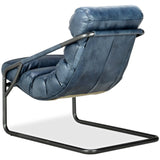 Jackson Leather Chair, Ocean Blue-Furniture - Chairs-High Fashion Home