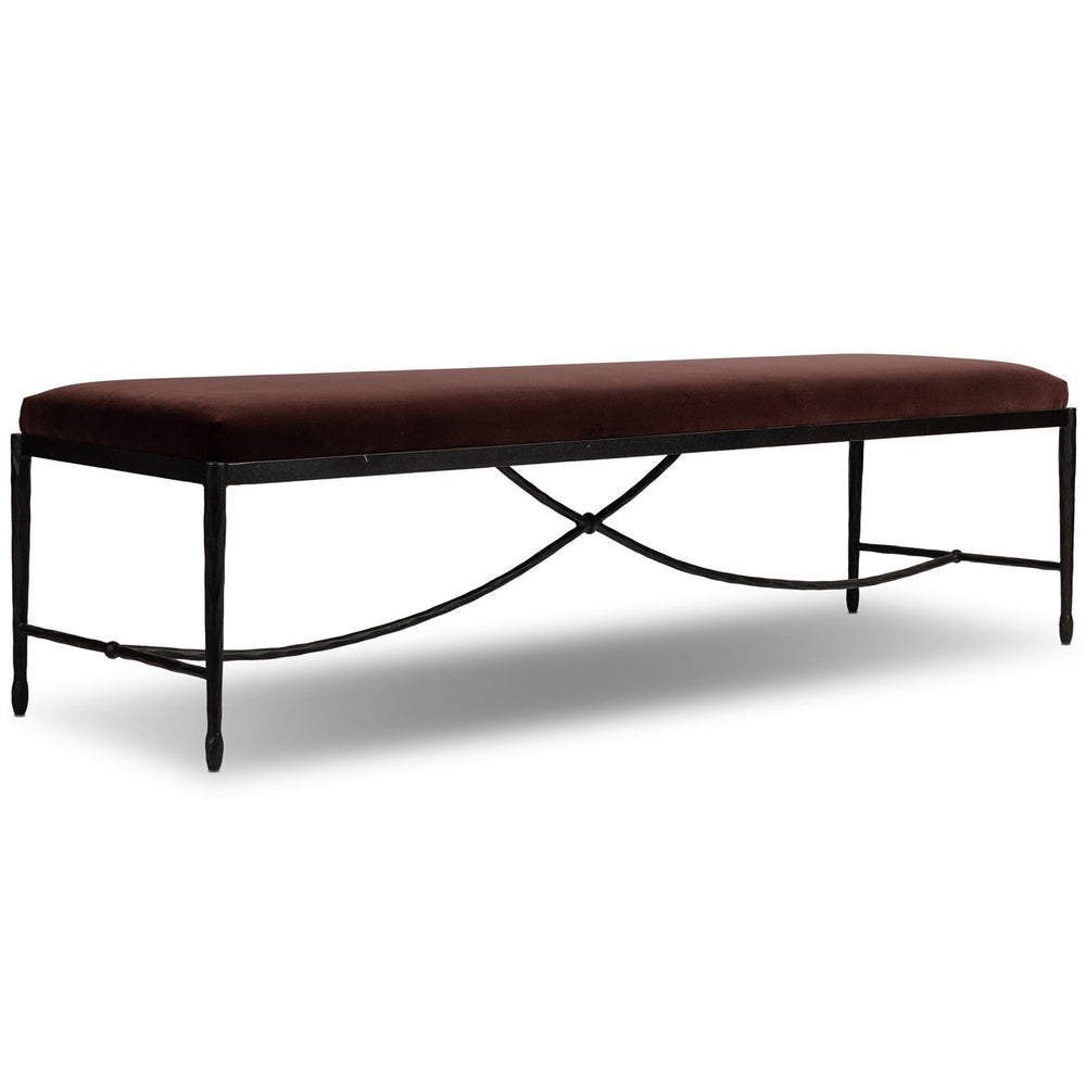 Jade Bench, Surrey Plum by Four Hands-Furniture - Benches-High Fashion Home