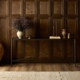 Jade Console Table, Textured Bronze by Four Hands-Furniture - Accent Tables-High Fashion Home