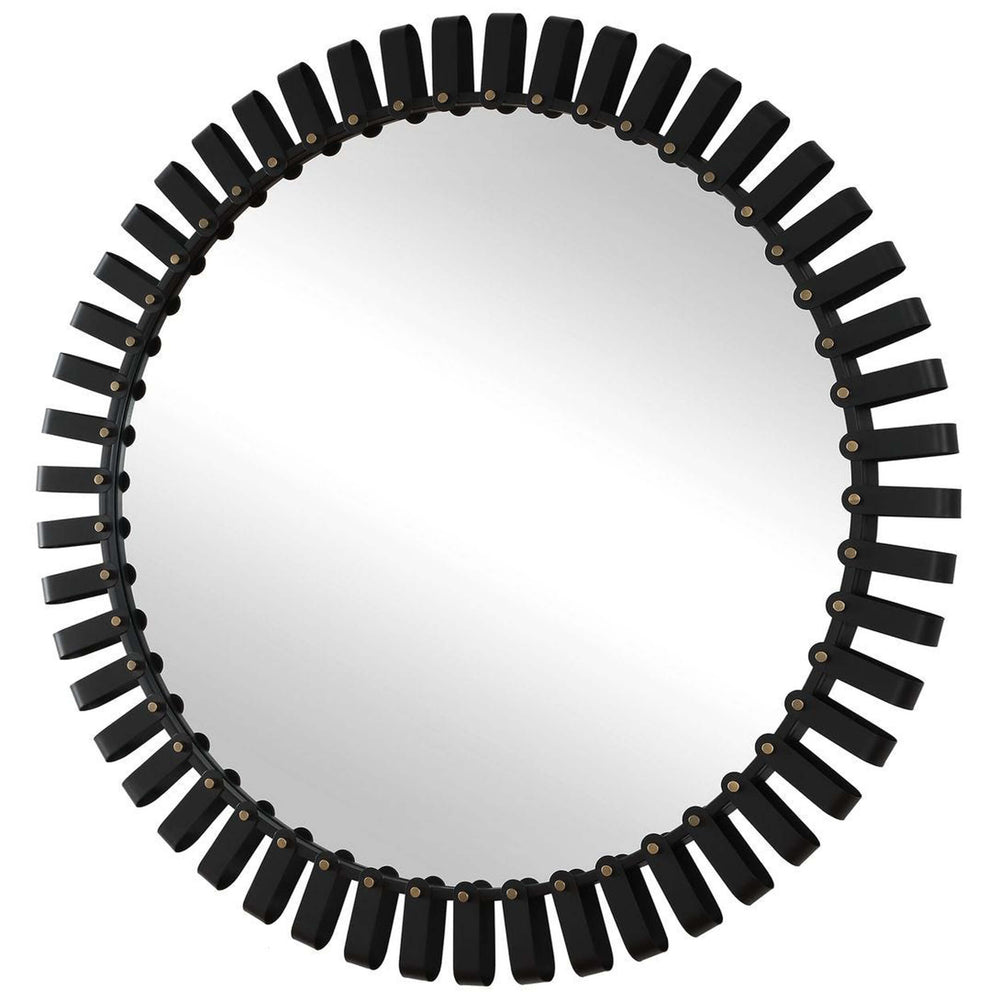 Jael Round Mirror, Satin Black