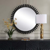 Jael Round Mirror, Satin Black