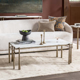 Jasmine Coffee Table, Moonstone White-Furniture - Accent Tables-High Fashion Home