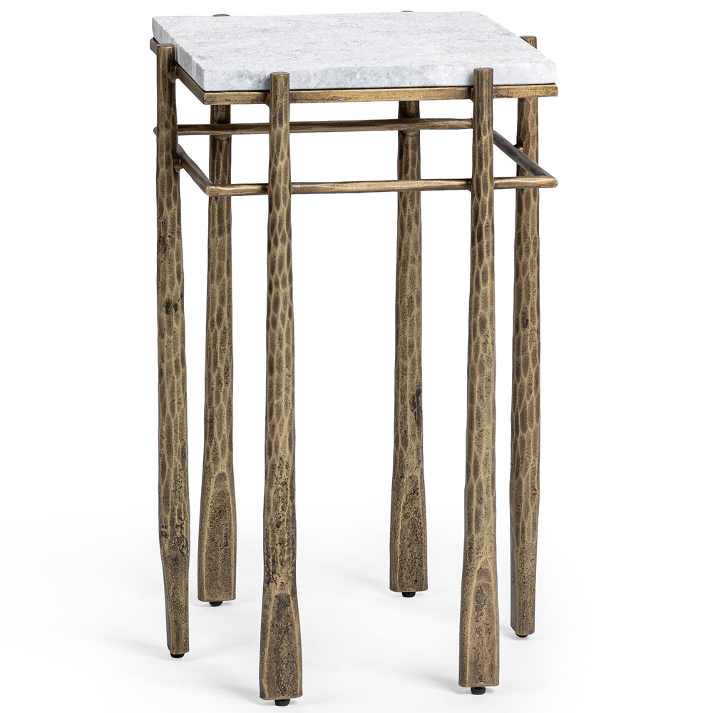 Jasmine End Table, Moonstone White-Furniture - Accent Tables-High Fashion Home