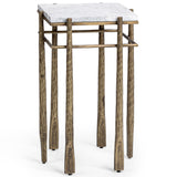 Jasmine End Table, Moonstone White-Furniture - Accent Tables-High Fashion Home
