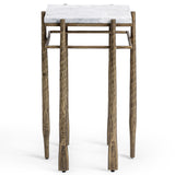 Jasmine End Table, Moonstone White-Furniture - Accent Tables-High Fashion Home