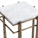 Jasmine End Table, Moonstone White-Furniture - Accent Tables-High Fashion Home